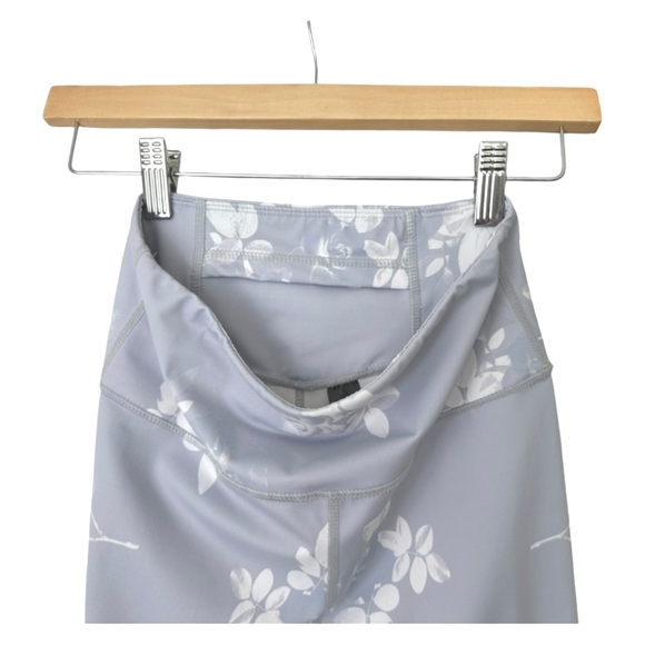 Anthropologie All Fenix Lottie Leggings Floral Light Lilac Gray High Rise Size S - Picture 8 of 13